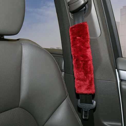 2 Pack Car Seat Belt Pads,Seat Belt Cushions Shoulder Pad,Seat Belt Shoulder Strap Covers,Soft and Comfort Protect You Neck and Shoulder (Fur Wine...