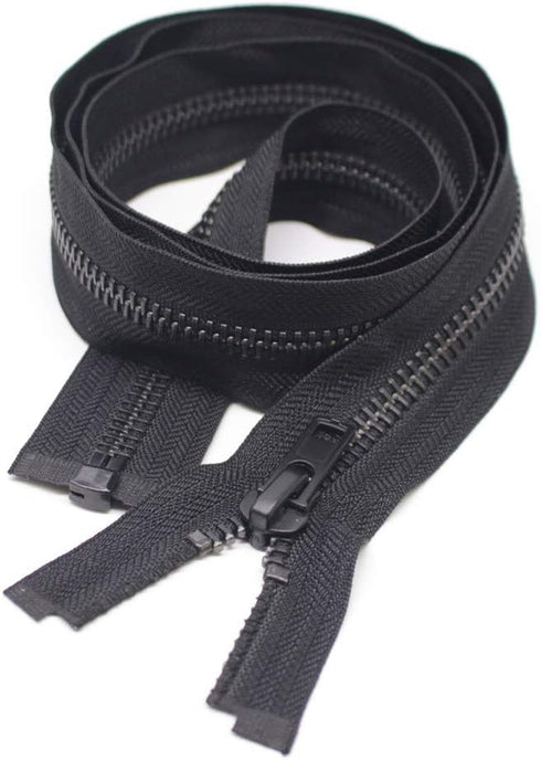 MebuZip #8 26 Inch Black Nickel Teeth Separating Jacket Zipper Right Handed Zipper Heavy Duty Metal Zippers for Men's Jackets Coats Sewing (26" RH...