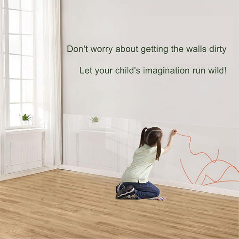 Clear Wall Protector Contact Paper Electrostatic Adsorption Removable Kids to Write Board Dry Erase Kitchen Waterproof Backsplash Heat Resistant T...