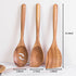 Thick Handle Wooden Spoon Utensils, Set of 3, Wooden Corner Spoons for Cooking, Acacia Wood Slotted Spoons Kitchen ScraperSpatula Safe for Nonstic...