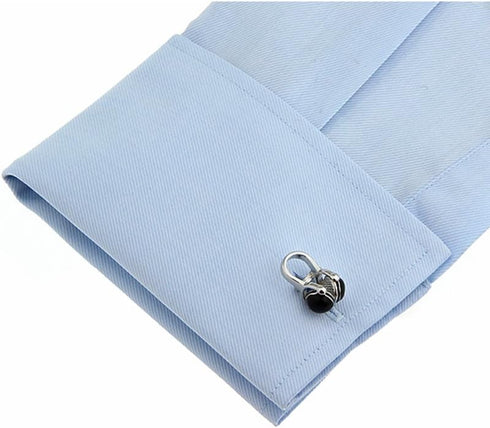 Men's Black And Silver Music Listening DJ Headphone Rock Headset Cufflinks...
