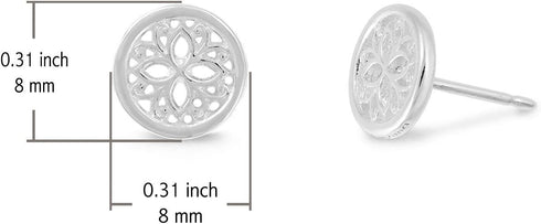 Boma Jewelry Sterling Silver Lotus Flower Stud Earrings...