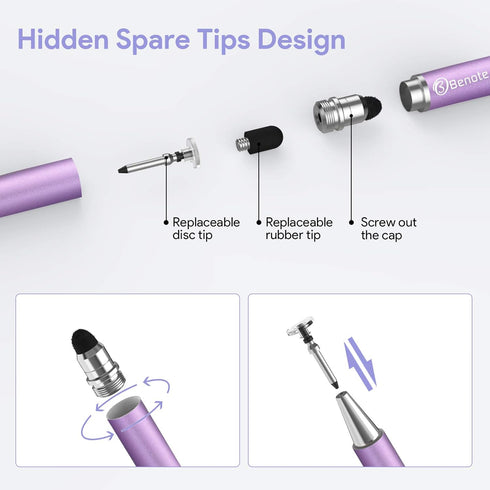 Stylus Pens for Touch Screens, Fine Tip Stylus Pen Drawing and Writing 2-in-1 Disc Tips High Sensitivity Stylus Pen for ipad, iPhone, Apple, Andro...