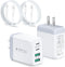 USB C Fast Charger for iPhone 15/15 Pro Max Fast Charging, 2 Pack 40W 4-Port USB C Charger Block Power Adapter with 6ft USB C Cable for iPhone 15 ...
