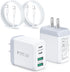 USB C Fast Charger for iPhone 15/15 Pro Max Fast Charging, 2 Pack 40W 4-Port USB C Charger Block Power Adapter with 6ft USB C Cable for iPhone 15 ...