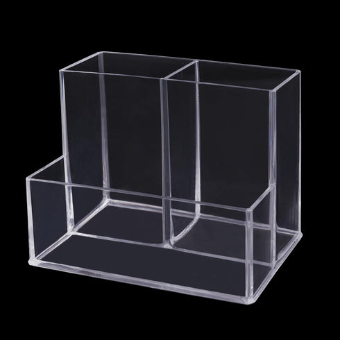 Desktop Clear Pen Holder with 3 Compartments, Acrylic Pencil Holders, Desk Organizers and Accessories...