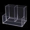 Desktop Clear Pen Holder with 3 Compartments, Acrylic Pencil Holders, Desk Organizers and Accessories...
