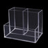 Desktop Clear Pen Holder with 3 Compartments, Acrylic Pencil Holders, Desk Organizers and Accessories...