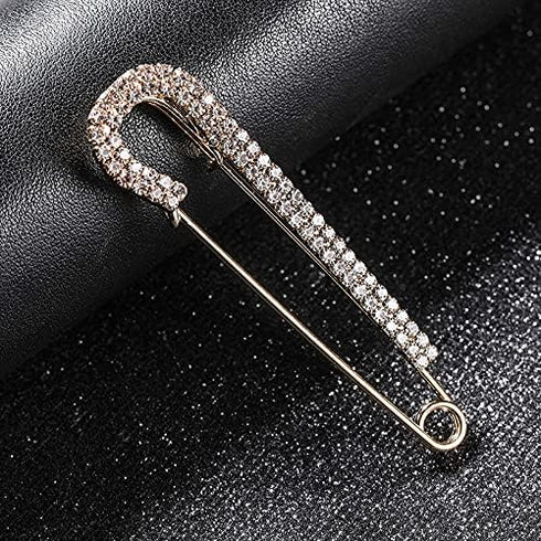 4 Pieces Brooch Pins Sweater Shawl Clips BlingBling Faux Crystal and Pearl Brooches for Women Girls 2 Styles...