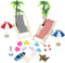 Dollhouse Decoration 20 Pcs Beach Style Miniature Ornament Kits Set 1:12 Foldable Dollhouse Beach Chair Umbrella Seaside Beach Accessories Statues...