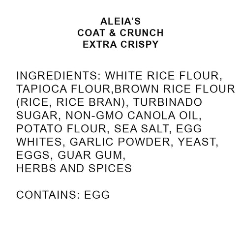 ALEIA'S BEST. TASTE. EVER. EXTRA CRISPY COAT & CRUNCH - 4.5 OZ / 1 PACK – CRISPY BREADING FOR POULTRY, MEAT, SEAFOOD, VEGETABLES - CERTIFIED GLUTE...