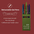 Gel Pens, 5 Pcs 0.5mm Black Ink Pens Fine Point Smooth Writing Pens with Silicone Grip, High-End Series Metal Clip Retractable Pens for Journaling...