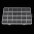 2 Pack 24 Grids Clear Plastic Organizer Box Fixed Compartment Storage Container for Craft, Beads, Jewelry, Small Parts, 7.4X5.1X0.86 INCH...