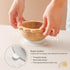 Bamboo Suction Bowl for Baby Kid Toddler Bowl Spoon Fork Set with Removable Silicone Suction All-Natural Baby Feeding Set for Baby-Led Weaning Fit...