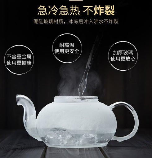 Glass Teapot 20oz with Infuser,Borosilicate Kettle Set Tea Pot for Loose Tea, Flowering Teas,Stovetop and Microwavable Safe(600ml)...