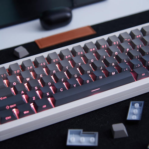 Grey Gradient Keycaps, Pbt Doubleshot Cherry Profile Keycaps, Side Printed Keycaps, Backlit Shine Through Keycaps,136 Keys Keycap Set for Mechanic...
