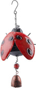 GORGECRAFT Metal Ladybug Wind Chime Lucky Wind Bell Rustic Home Ornaments for Garden Yard Patio Indoor Outdoor Hanging Decoration...