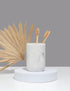 Essentra Home White Marble Toothbrush Holder | Small Toothbrush & Toothpaste Organizer | Blanc Collection...
