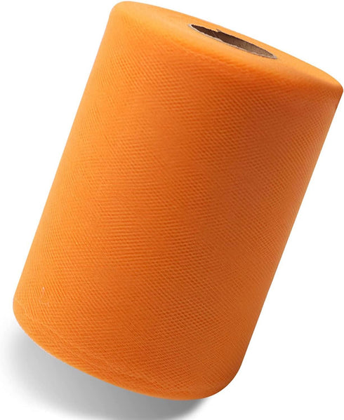 Tulle Rolls Fabric 6 Inch by 100 Yards Orange Tulle Spool for Tutu Table Skirt Wedding Gift Wrapping Party Decorations DIY Crafts Supplies...