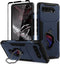 Armor Case for ASUS ROG Phone 5, 5 Pro Cover, Soft TPU with Built in Camera Protector, Dust Cover for Charging Port and Cooler Port with Clear Tem...