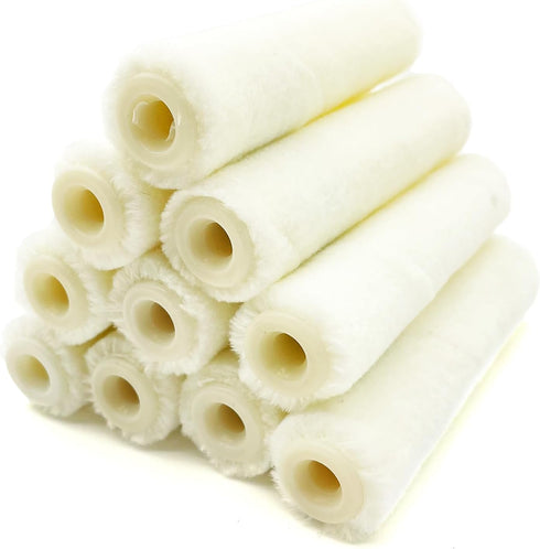 10 Pieces Paint Roller Cover, 4 inch Wool Blend Roller Covers, Washable Covers for Roller Frame, 0.2” Short Nap, Mini Paint Rollers for Painting W...
