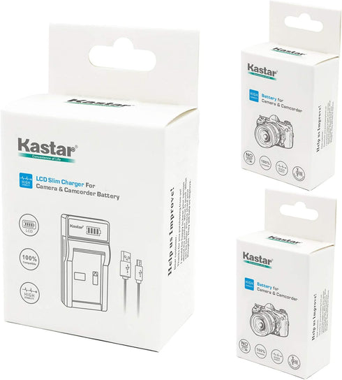 Kastar Battery (X2) & LCD USB Charger for NP-40 and Exilim Z400 FC100 FC150 FC160S P505 P600 P700 Z100 Z1000 Z1050 Z1080 Z1200 Z200 Z30 Z300 Z40 Z...