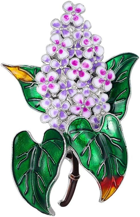 Lilac Flower Brooches Pin For Women Purple Clove Flower Enamel Brooch Pins Weddings Party Brooch Lapel Pin Jewelry Gifts...