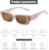 JUDOO Retro 90s Nude Rectangle Sunglasses for Women Vintage Square Frame Trendy Glasses...