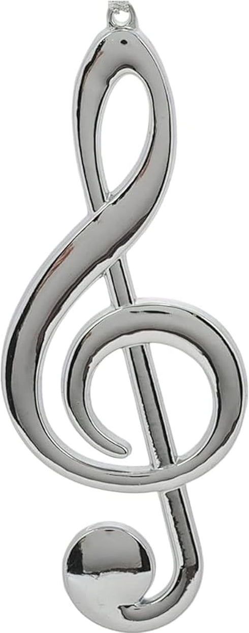 The Bridge Collection 5" Silver Treble Clef Car Charm- Car Ornament- New Driver Gifts- Band & Music Teacher Gift- Band Students- Choir Singers- Fu...