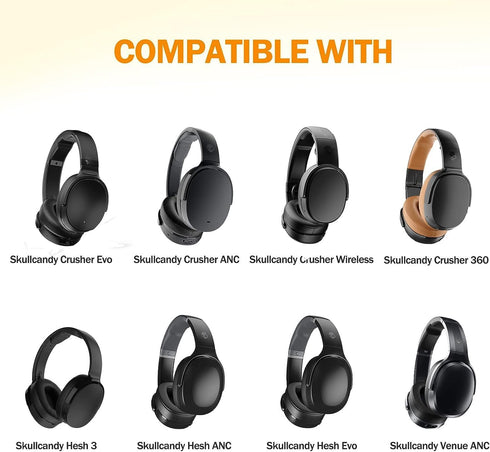 Replacement Ear Pads for Skullcandy Venue Wireless ANC, Headphones Ear Cushions Covers for Skullcandy Crusher Wireless/Evo/Hesh ANC/EVO/Crusher AN...