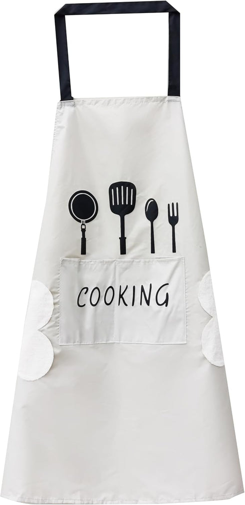 Kitchen Apron with Hand Wipe, Aprons for Women with pockets,Waterproof for Cooking Baking Painting...