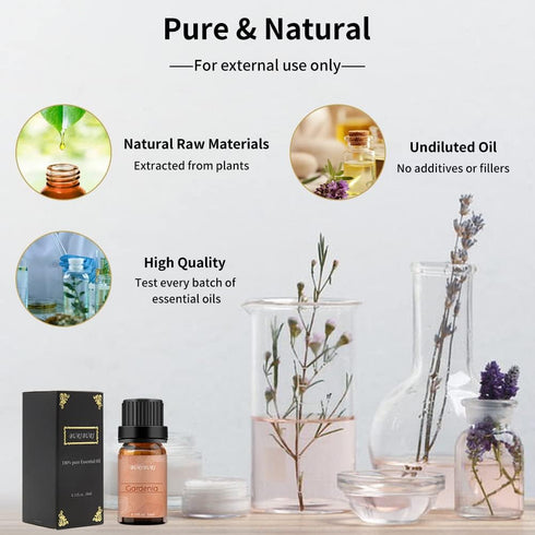 BURIBURI Gardenia Essential Oil 100% Pure Gardenia Fragrance Oil, Undiluted, Natural, Organic Aromatherapy Oil Essential Oils 10ML for Soap Candle...