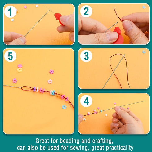 UOOU 28 Pcs Beading Needles Set Include 20 Pcs Long Straight Beading Thread Needles + 8 Pcs Big Eye Beading Needles, Embroidery Needles with Needl...
