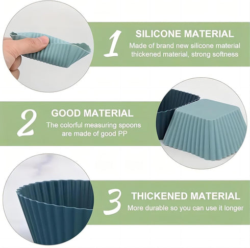 12 Pack Reusable Silicone Cupcake Baking Cups, 3 Shapes of Standard Round & Square & Rectangle,Muffin Liners,Non-Toxic, BPA Free, Dishwasher Safe...