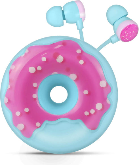 QearFun Donut Earbuds for Kids, Cute Earbud & in-Ear Headphones Wired Gift for School Girls and Boys with Microphone and Lovely Earphones Storage ...