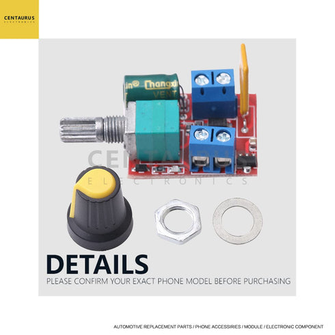 CENTAURUS 3Pcs DC Motor Speed Controller Module 3V-35V PWM Speed Control Switch LED Dimmer Mini 5A Max 90W...