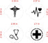 Medical Symbols Cookie Stencil Set C992 By Designer Stencils Beige/Semi-Transparent, 2.5 x 2.5...