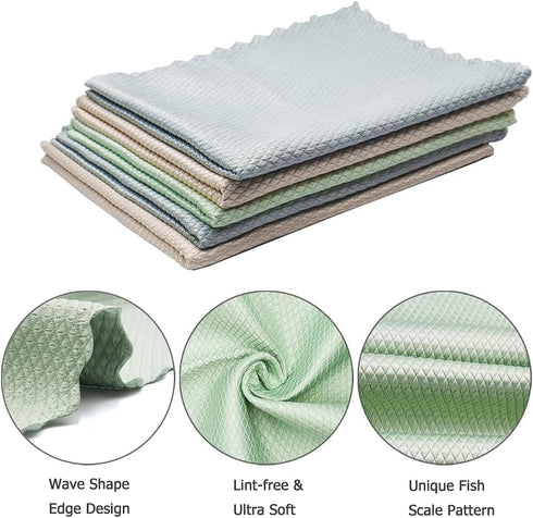 10pack Nanoscale Cleaning Cloth, Easy Clean Cloth, Microfiber Cleaning Cloth, Nanoscale Streak-Free Cleaning Cloths Reusable Lint Free Cloth for H...