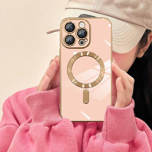 KANGHAR Magnetic Case Designed for iPhone 15 Pro Max for Women Girls Luxury Cute Plating Compatible with Magsafe iPhone Case Soft TPU Electroplate...