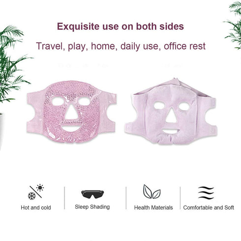 Jakuva Hot and Cold Therapy Full Face Gel Mask,Face Ice Mask for Woman Man,Gel Beads Eye Mask&Compress Pearl Treatment for Headache, Puffiness,Mig...