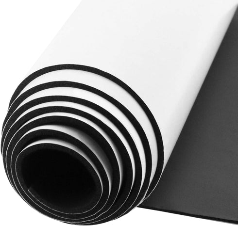 Foam Insulation Neoprene Sheets with Adhesive,Multi-Function Soundproof Large Marine Closed Cell Neoprene Rubber Roll (W?12 Inch T:1/8 Inch L:98 I...