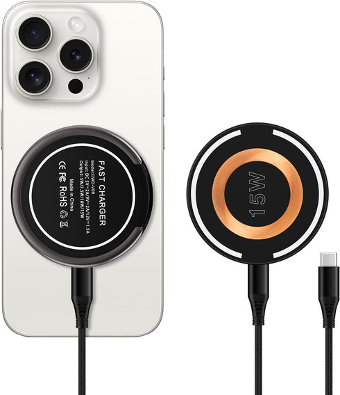 Android Wireless Charger Magnetic Fast Charging Stations Pad Car Phone Charger for iPhone 15 14 13 12,Google Pixel 8 Pro 7 Samsung Wireless Charge...
