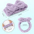 Spa Headband – 3 Pack Bow Hair Bands Women Facial Makeup Headbands Soft Coral Fleece Elastic Head Wraps for Bathing Shower Skincare Washing Face (...