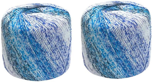 Lace Thread Soft Cotton Yarn for Crochet: Sky Blue Variegated Thread for DIY Knitting Projects Perfect for Scarves Hats and Crafting...