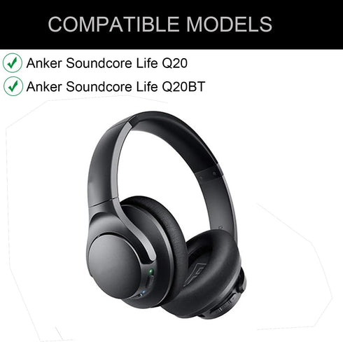 Replacement Ear Pads for Anker Soundcore Life Q20/Q20BT/Q20+ Headphones Accessories, Soundcore by Anker Life Q20 Headphones Earpads with Soft Memo...