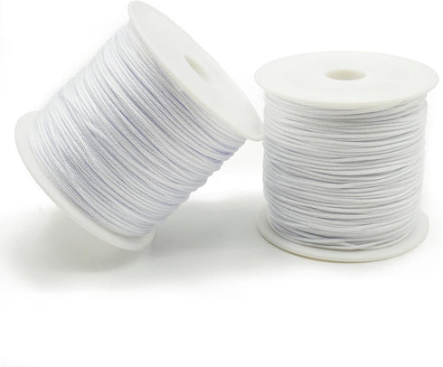 White Nylon Beading String for Bracelets 2 Rolls, 0.8mm Jewelry Making Supplies Bracelets Cord, Nylon Thread Chinese Knotting Cord for Braided Bra...