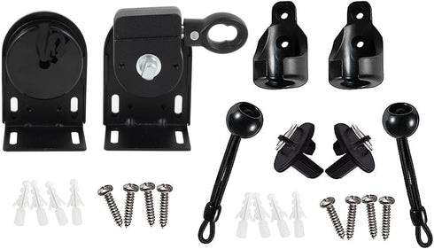 Lifepefe Bunge kit+cordless bracket+new end cover, universal replacement mounting bracket kit for outdoor/indoor sun blind (Black)...