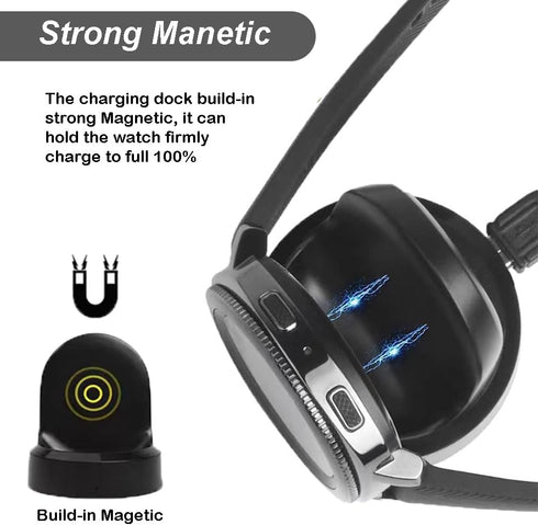 Emilydeals for Gear S3 Charger, Replacement Charging Cradle Dock for Samsung Gear S3 Classic/Frontier Smart Watch (Black)...