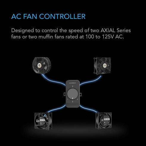 AC Infinity, Fan Speed Controller for 100 to 125V AC Axial Muffin Cooling Fans, Dual Connector, for DIY Cooling Ventilation Exhaust Projects...