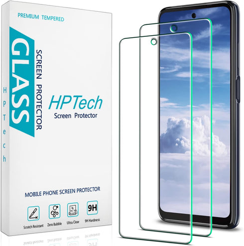 HPTech (2 Pack) Designed For Motorola Moto G 5G (2022) Tempered Glass Screen Protector, Anti Scratch, Bubble Free, Case Friendly......